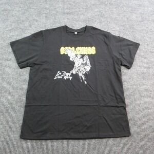 Be Happy Dont Worry Shirt Mens XL Black Crew Neck Cotton Angel Graphic Tee NWOT